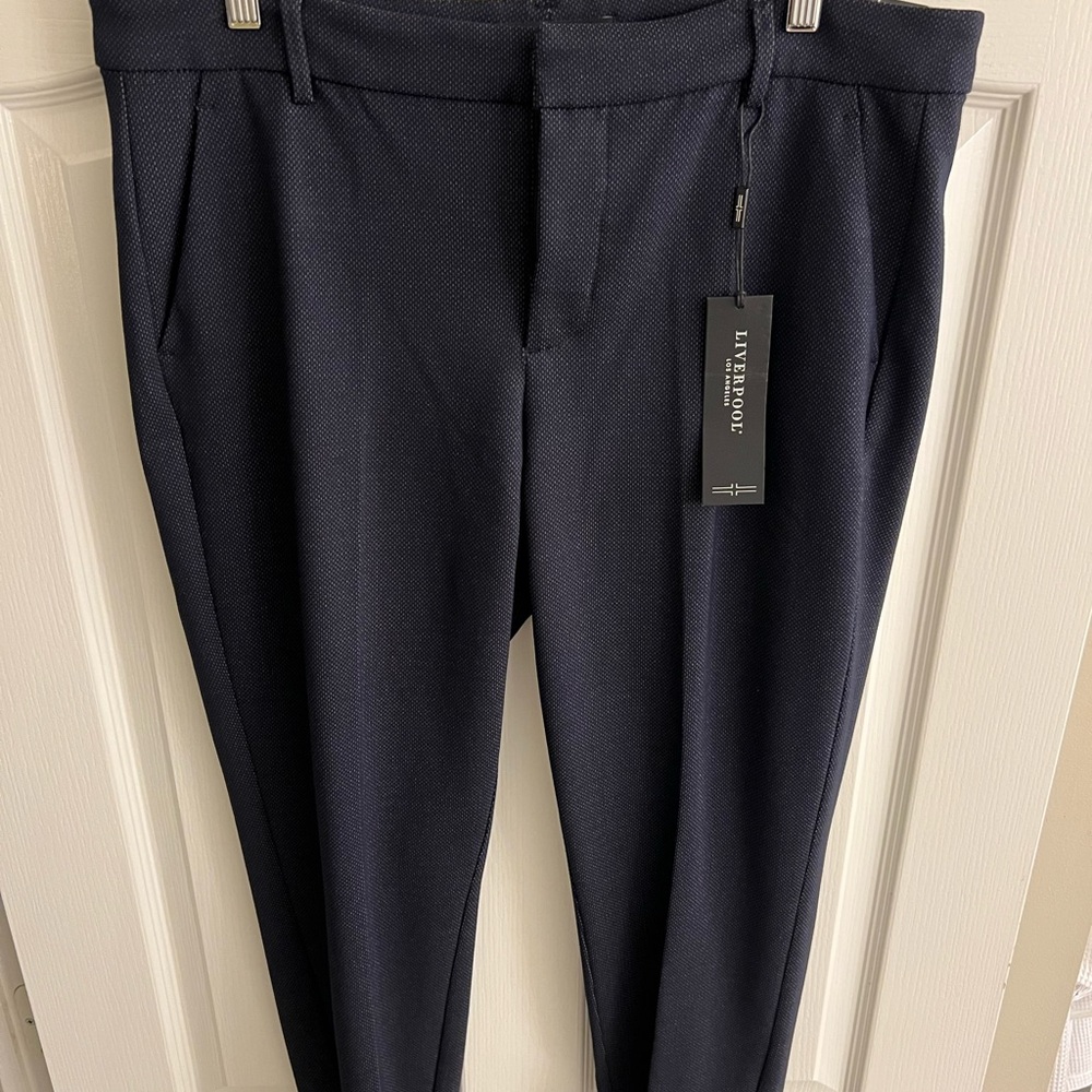 Liverpool Blue Dress Pants Sleek Modern Design